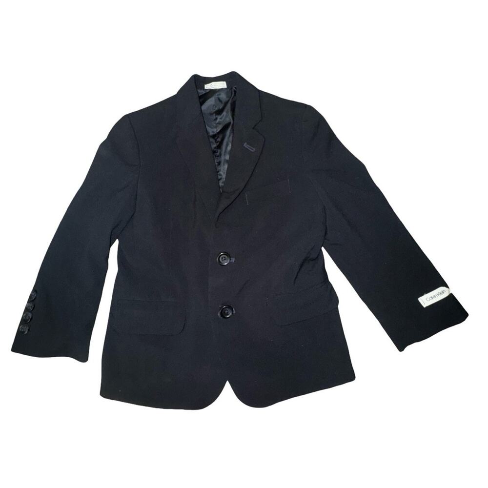 Calvin Klein Boys Black Single Breasted Blazer Sz 5